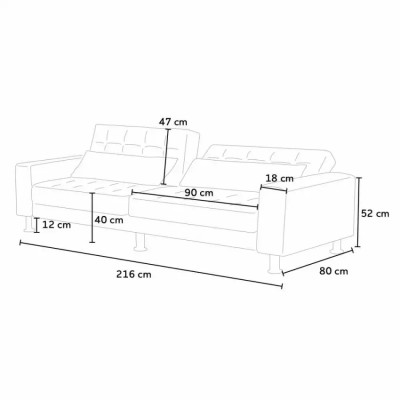 Divano reclinabile convertibile clic clac 2-3 posti cuscini Tamarindo