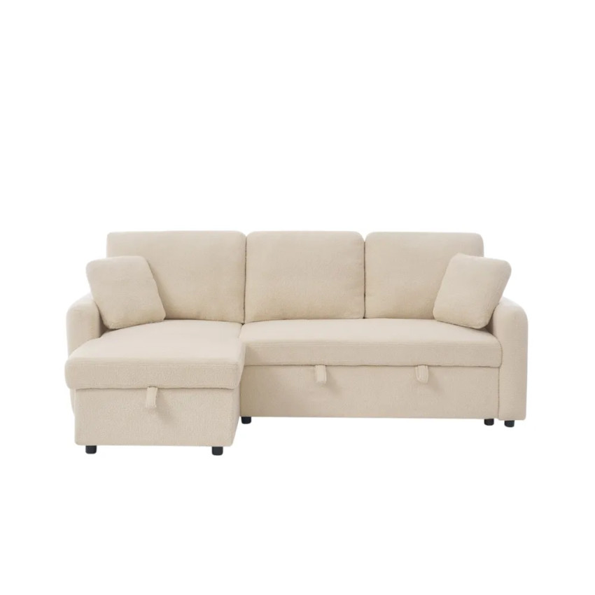 Divano ad angolo convertibile 3 posti chaise longue bouclé Tamanu