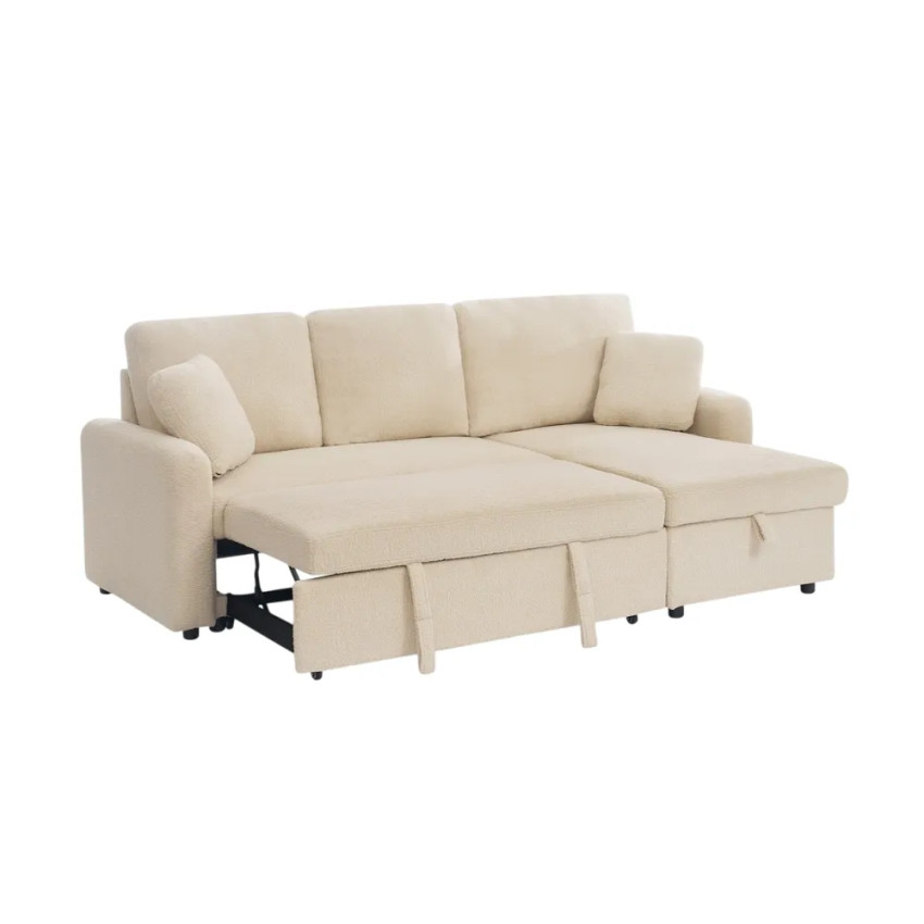 Divano ad angolo convertibile 3 posti chaise longue bouclé Tamanu