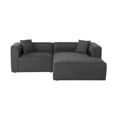 Divano angolare modulare a 3 posti chaise longue tessuto Ontano