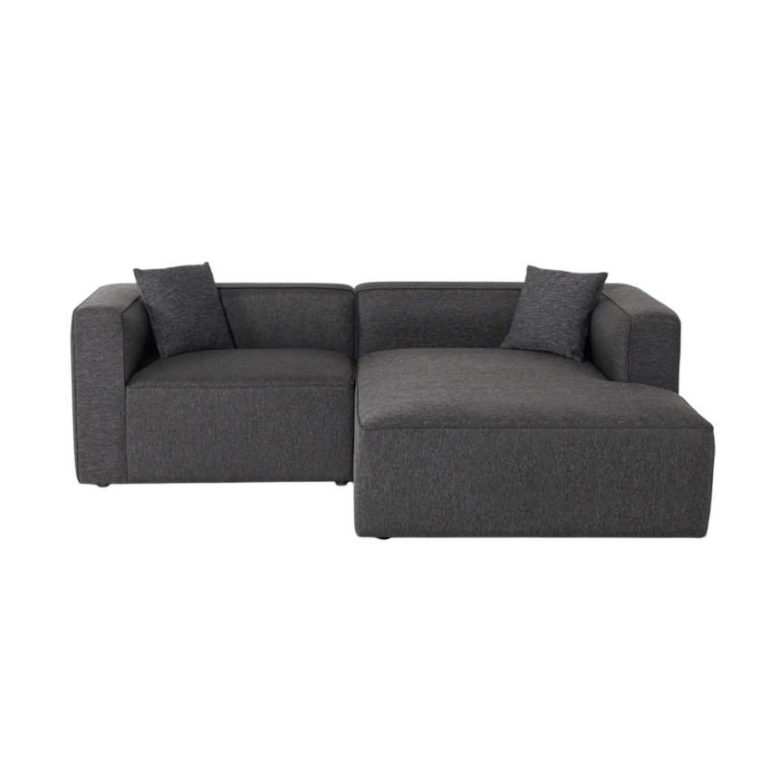 Divano angolare modulare a 3 posti chaise longue tessuto Ontano