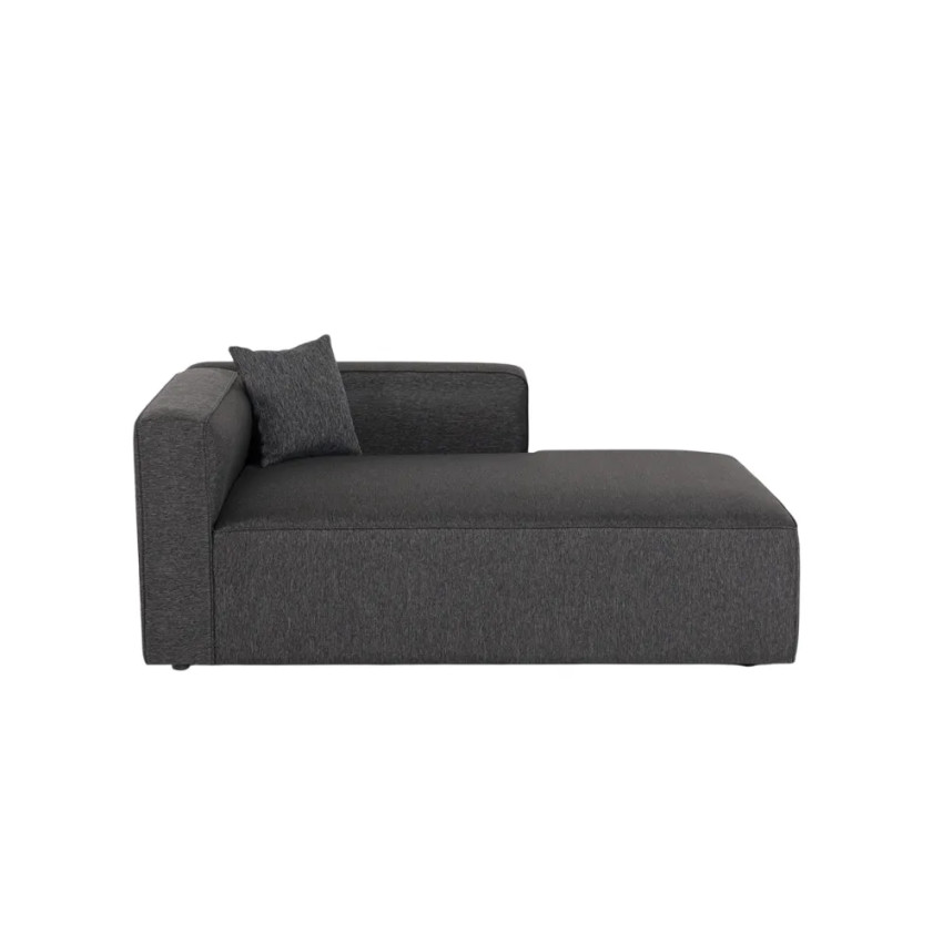 Divano angolare modulare a 3 posti chaise longue tessuto Ontano