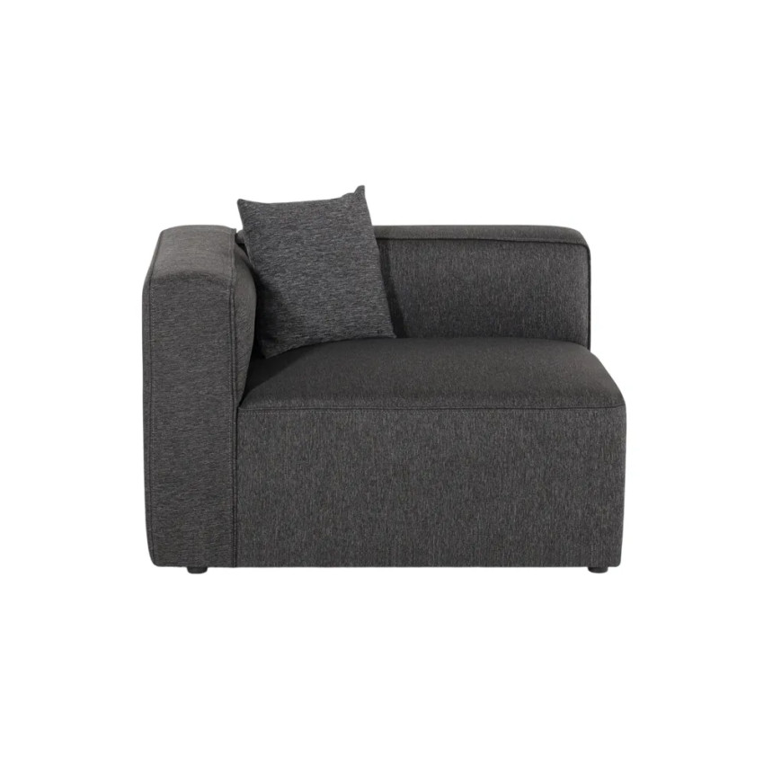 Divano angolare modulare a 3 posti chaise longue tessuto Ontano