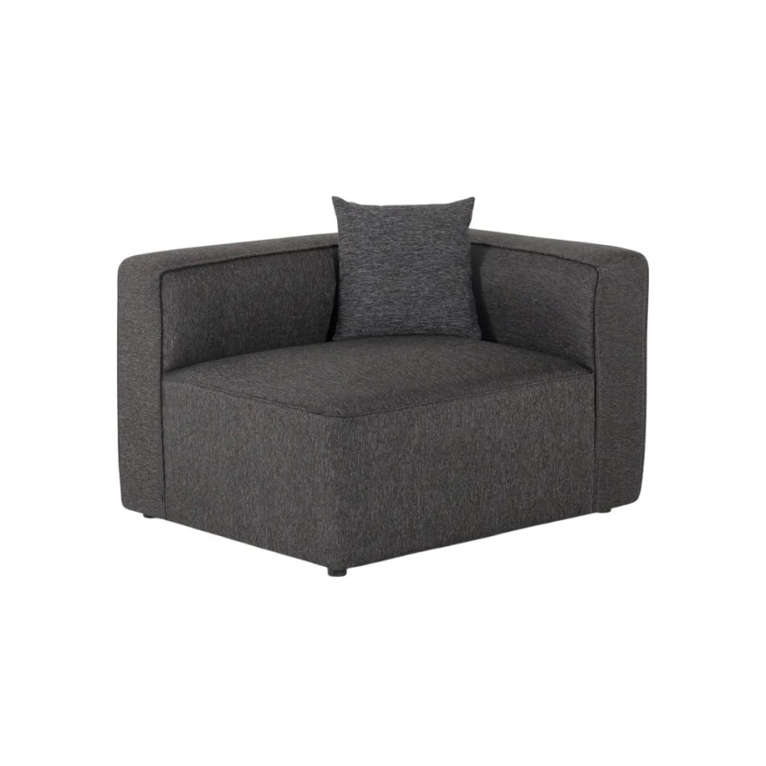 Divano angolare modulare a 3 posti chaise longue tessuto Ontano