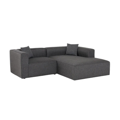Divano angolare modulare a 3 posti chaise longue tessuto Ontano