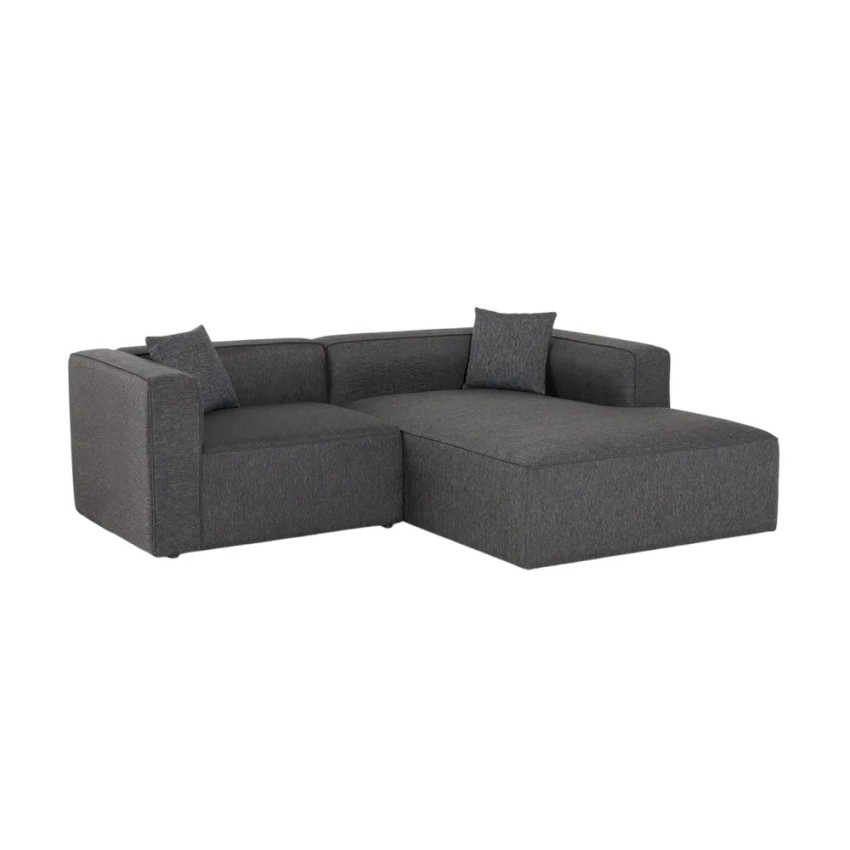 Divano angolare modulare a 3 posti chaise longue tessuto Ontano