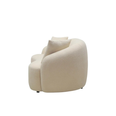 Divano fisso 2 posti tessuto bouclé design moderno Abete di Douglas