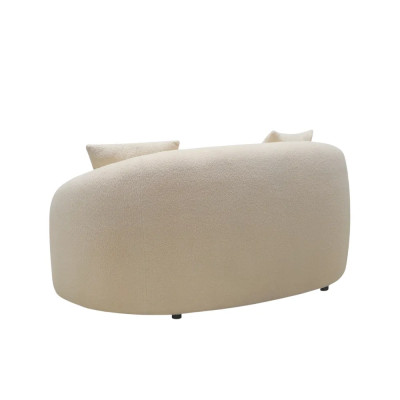 Divano fisso 2 posti tessuto bouclé design moderno Abete di Douglas