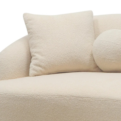Divano fisso 2 posti tessuto bouclé design moderno Abete di Douglas