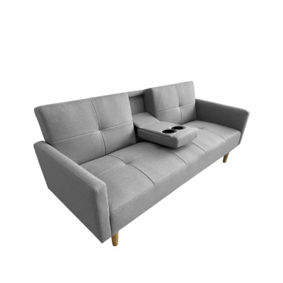 Divano letto 2 posti bracciolo porta bicchieri nordico Pino cembro
