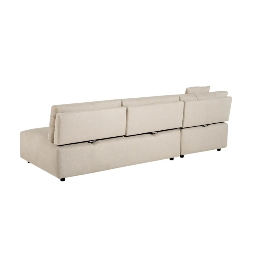 Divano ad angolo modulare 3 posti beige chaise longue Pino marittimo
