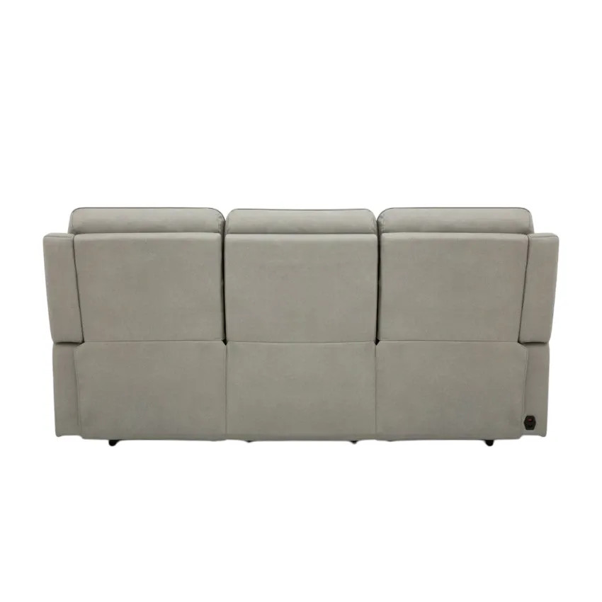 Divano relax elettrico 3 posti schienale reclinabile 2 USB Ippocastano