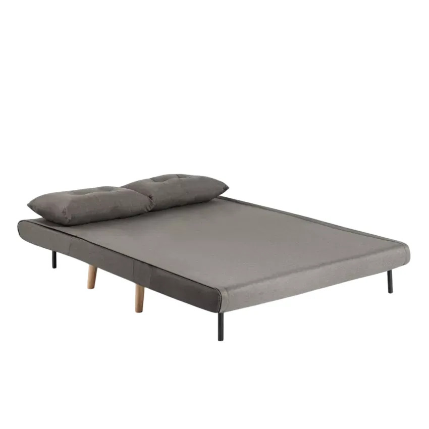 Divano letto 2 posti stile scandinavo in tessuto Noce