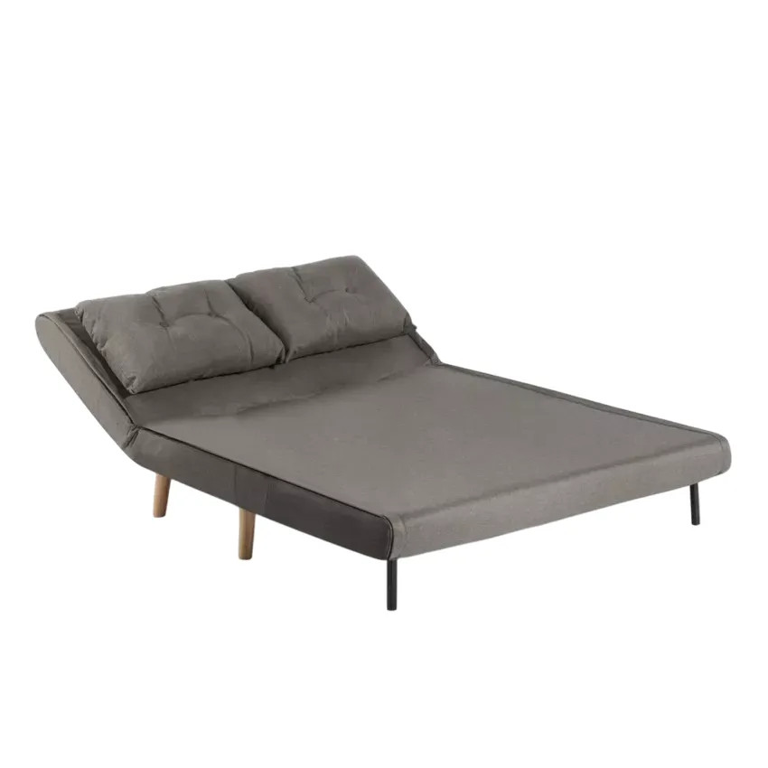 Divano letto 2 posti stile scandinavo in tessuto Noce