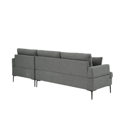 Divano ad angolo 3 posti tessuto chaise longue contenitore Salice