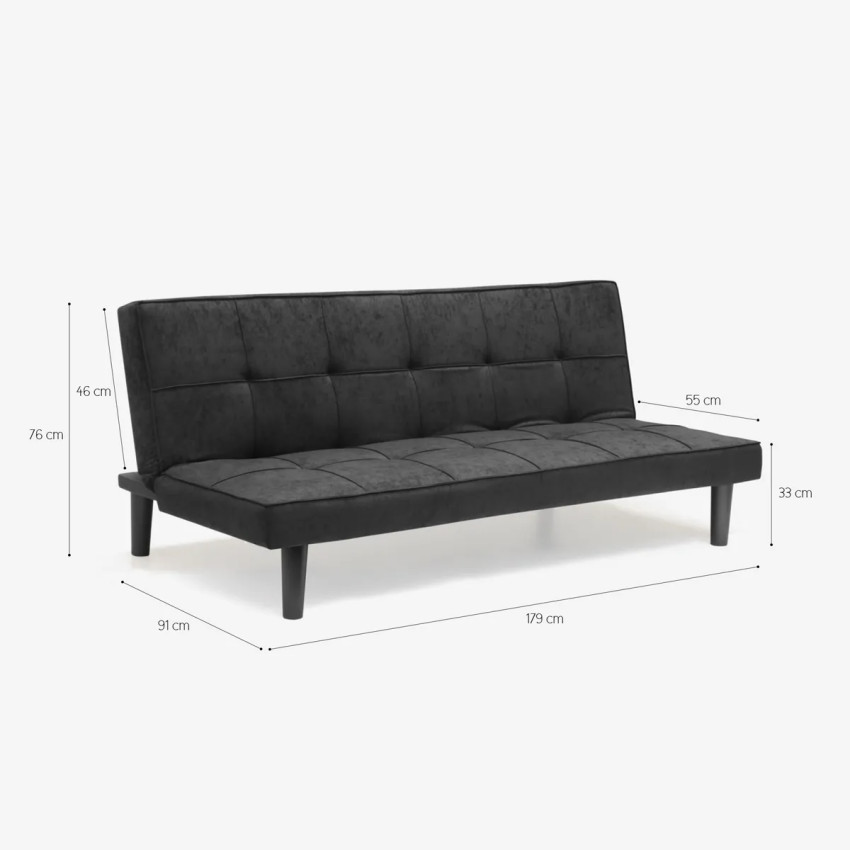 Divano letto 2 posti in tessuto per salotto e camera design Cerro