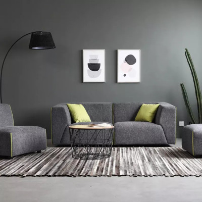 Divano modulare 3 posti in tessuto stile moderno chaise longue Olmo