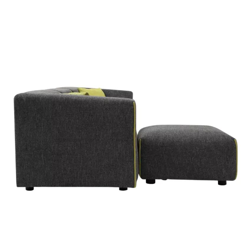Divano modulare 3 posti in tessuto stile moderno chaise longue Olmo