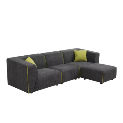 Divano modulare 3 posti in tessuto stile moderno chaise longue Olmo