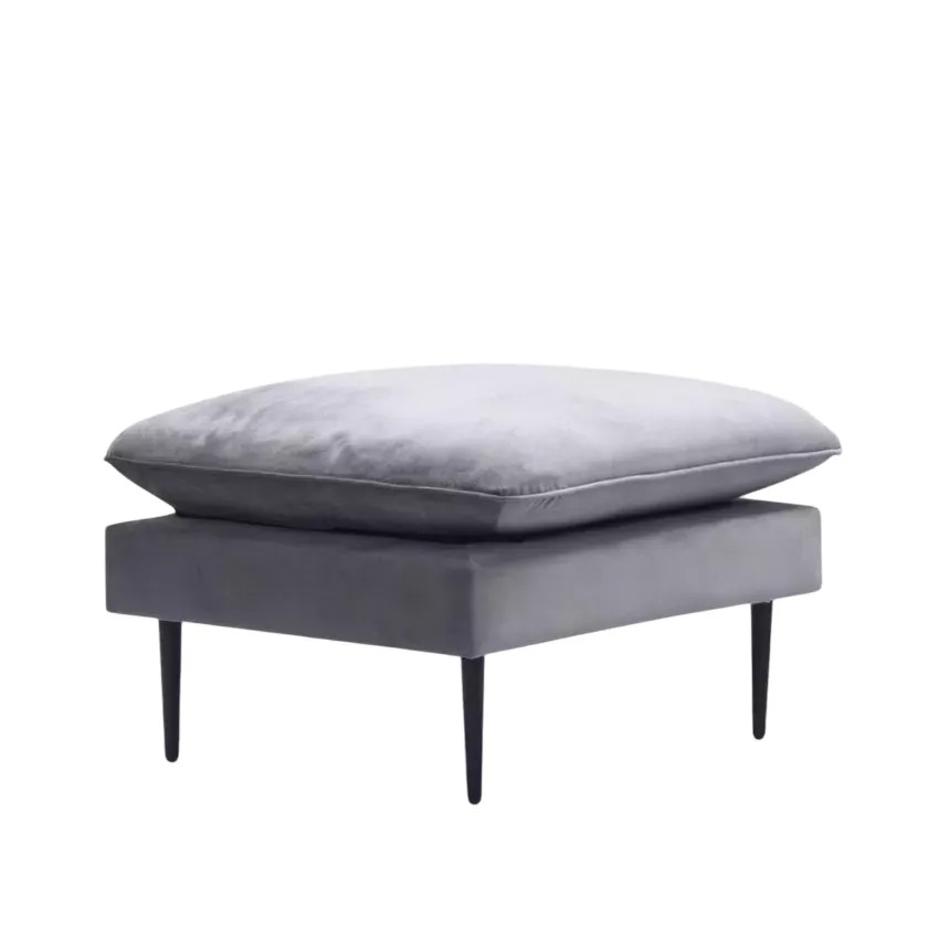 Divano ad angolo 3 posti modulabile grigio piedi neri Cinnamomum