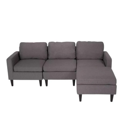 Divano 3 posti chaise longue braccioli in tessuto soggiorno Jacaranda