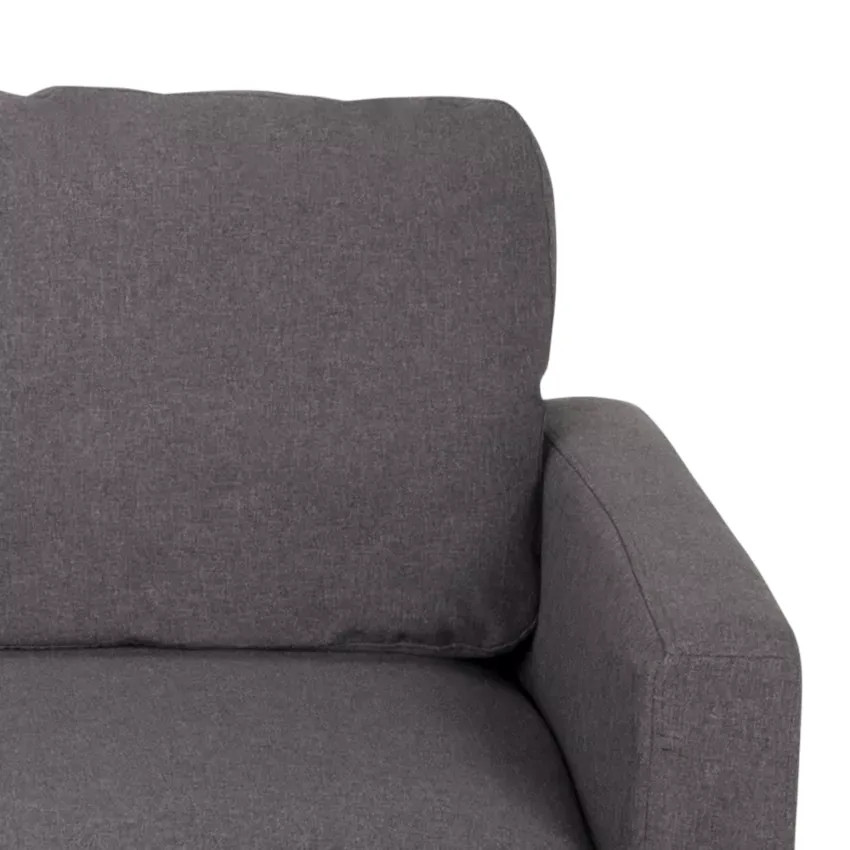 Divano 3 posti chaise longue braccioli in tessuto soggiorno Jacaranda