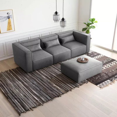 Divano 3 posti modulare moderno tessuto chaise longue Ginkgo biloba