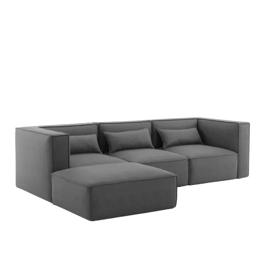Divano 3 posti modulare moderno tessuto chaise longue Ginkgo biloba
