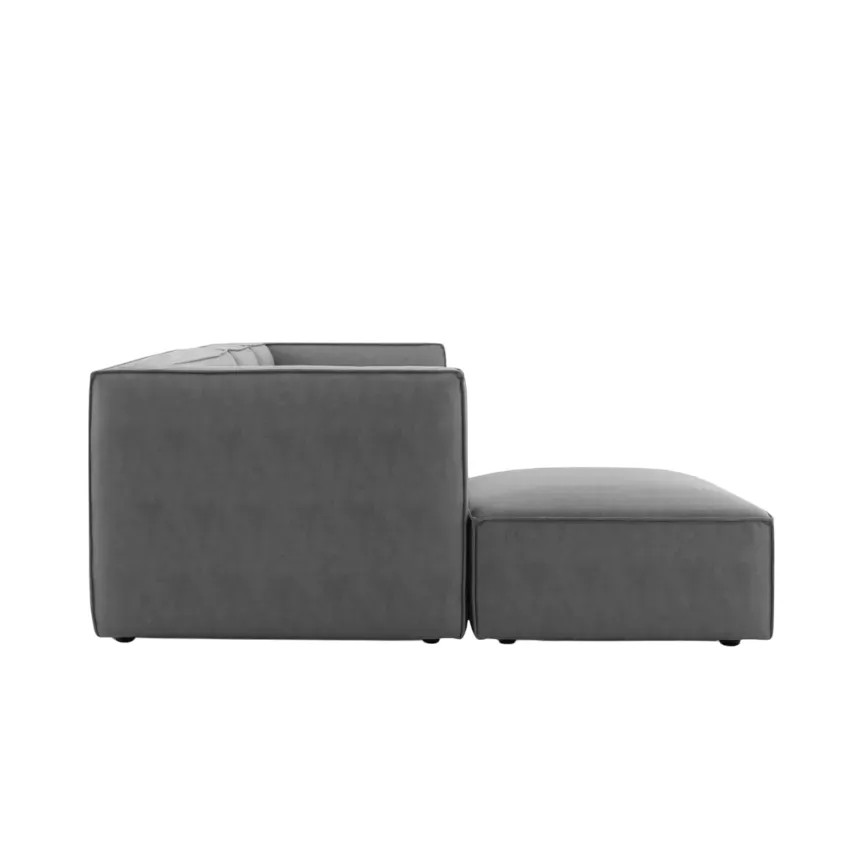Divano 4 posti modulare moderno in tessuto con chaise longue Betulla
