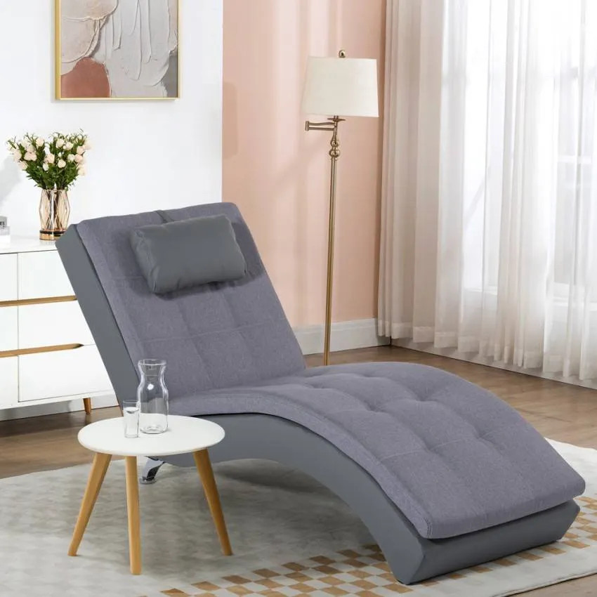 Chaise longue da salotto moderna in similpelle Antares