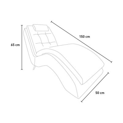 Chaise longue da salotto moderna in similpelle Antares