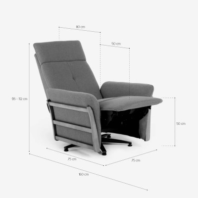 Poltrona reclinabile dal design moderno per soggiorno e ufficio Eros