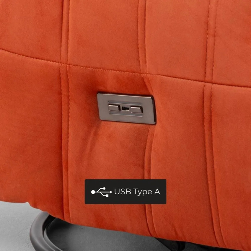 Poltrona elettrica moderna reclinabile con caricatore USB Hygiea