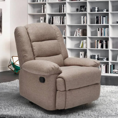 Poltrona reclinabile poggiapiedi e ruote in tessuto design Centauro