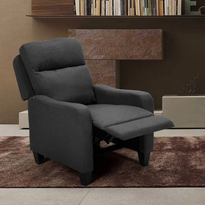 Poltrona reclinabile poggiapiedi in tessuto design moderno Betelgeuse