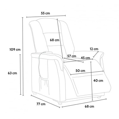 Poltrona reclinabile in similpelle design alzapersona Aldebaran