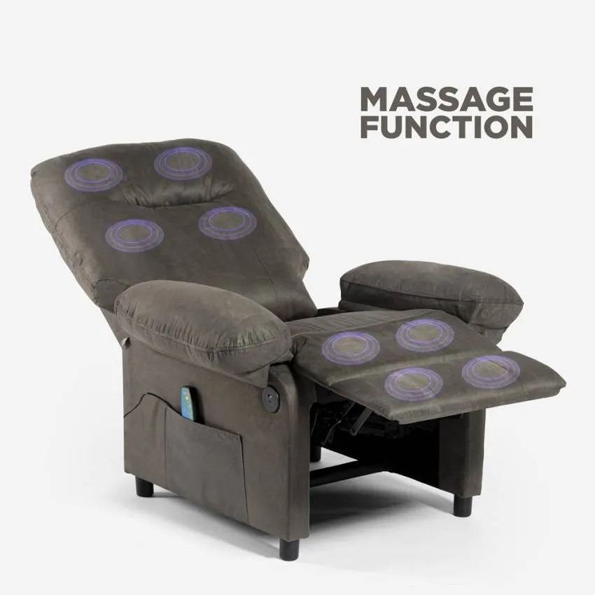 Poltrona relax elettrica massaggiante con ruote e USB Arcturus