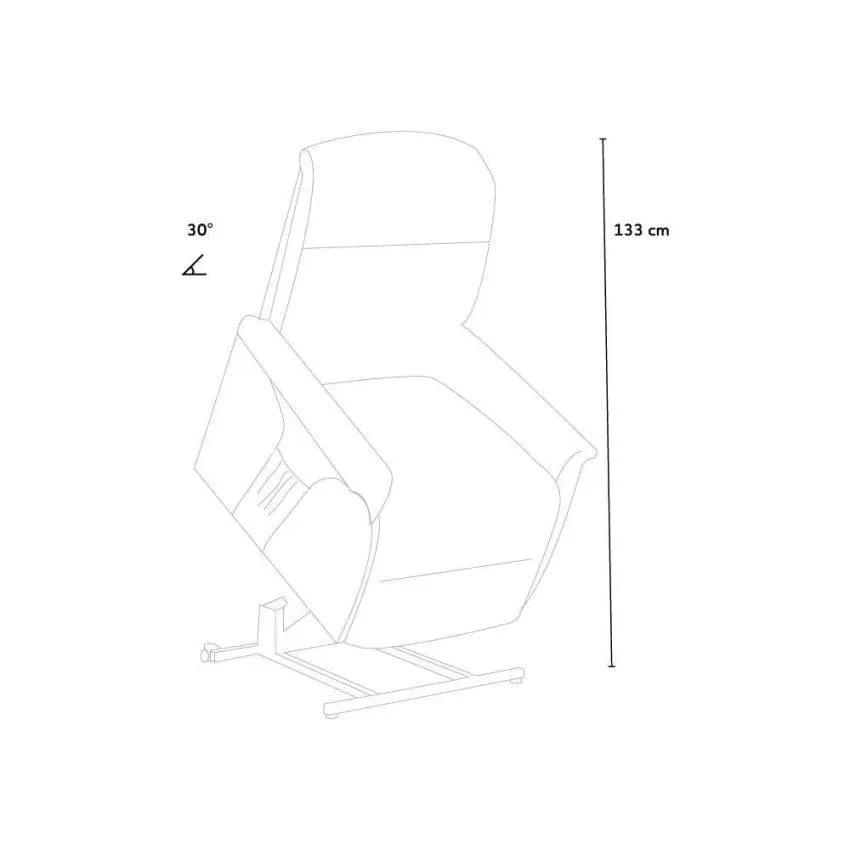 Poltrona relax elettrica con ruote e porta USB tessuto Cielo