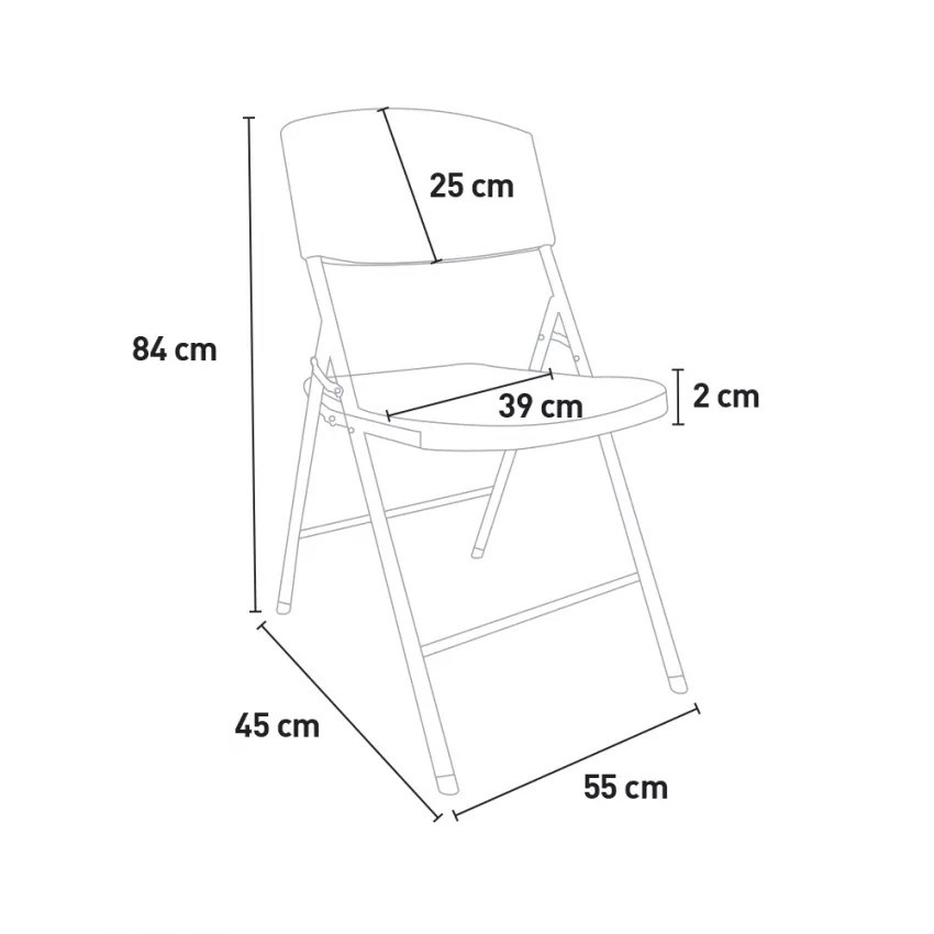 Sedia da giardino pieghevole in plastica da campeggio Garofano