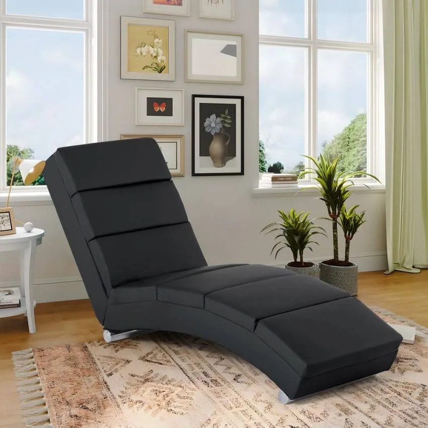 Chaise longue da salotto moderna in similpelle Canopo