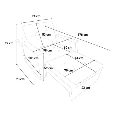 Poltrona letto salvaspazio con braccioli design moderno Zeta