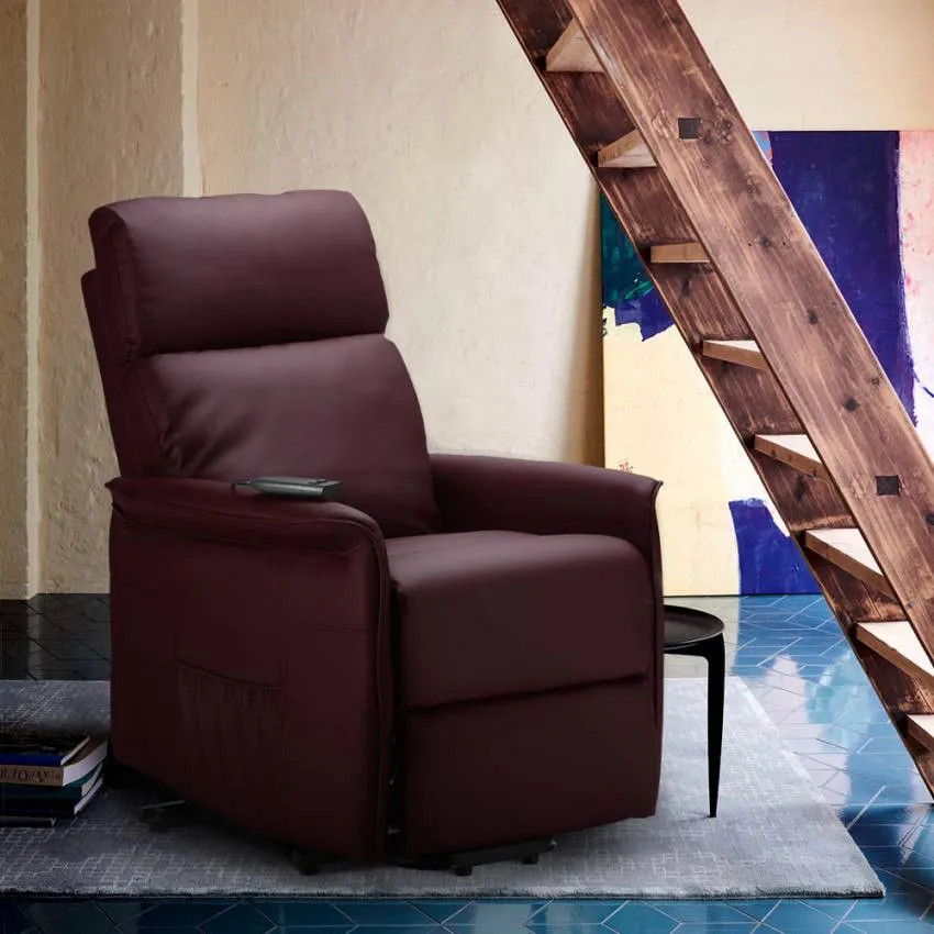 Poltrona relax elettrica con sollevatore e ruote posteriori Nube