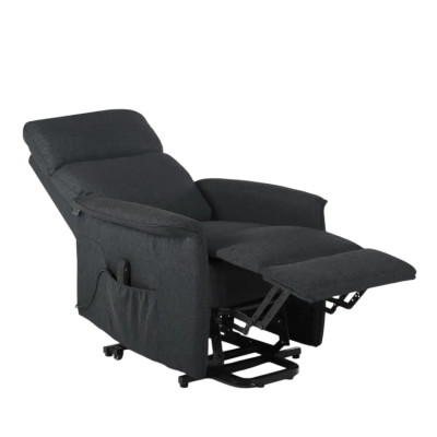Poltrona relax elettrica con ruote e porta USB tessuto Cielo