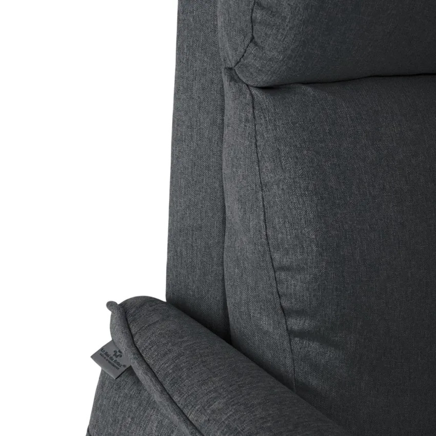 Poltrona relax elettrica con ruote e porta USB tessuto Cielo