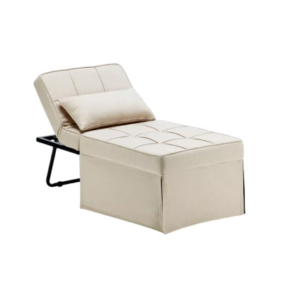 Pouf letto singolo convertibile in tessuto Vesta