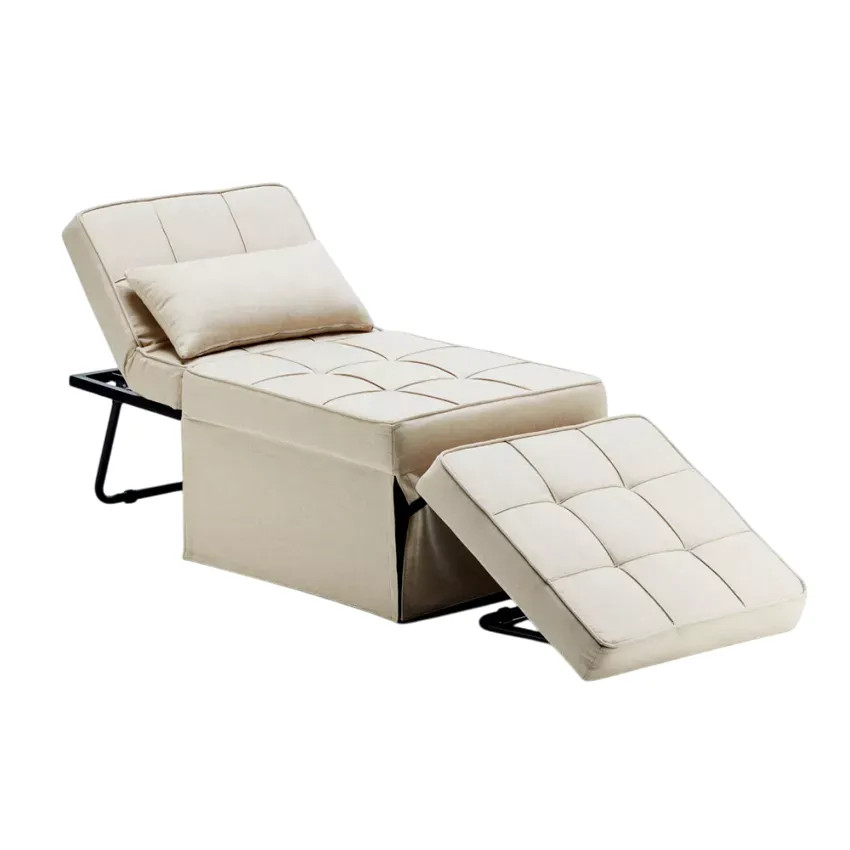 Pouf letto singolo convertibile in tessuto Vesta