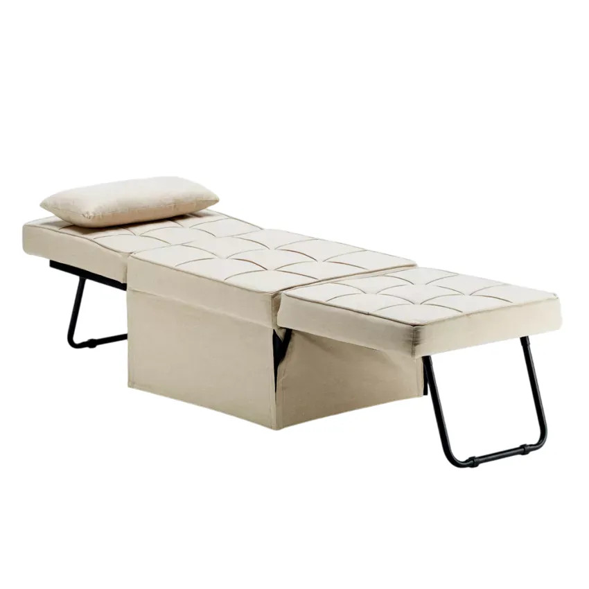 Pouf letto singolo convertibile in tessuto Vesta