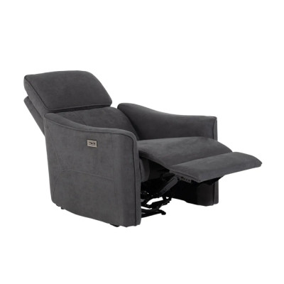 Poltrona relax elettrica ergonomica reclinabile tessuto con USB Gaspra