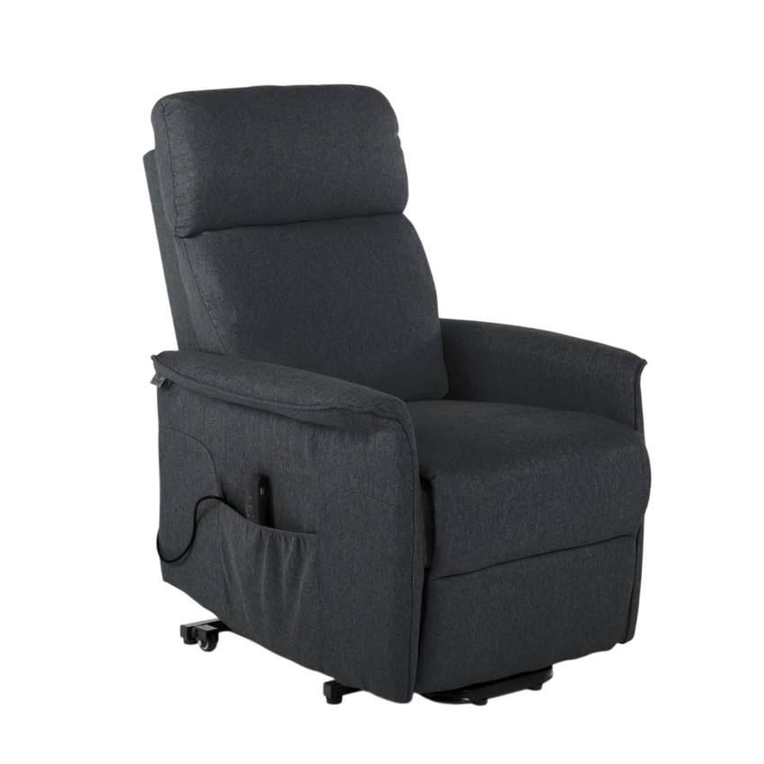 Poltrona relax elettrica con ruote e porta USB tessuto Cielo