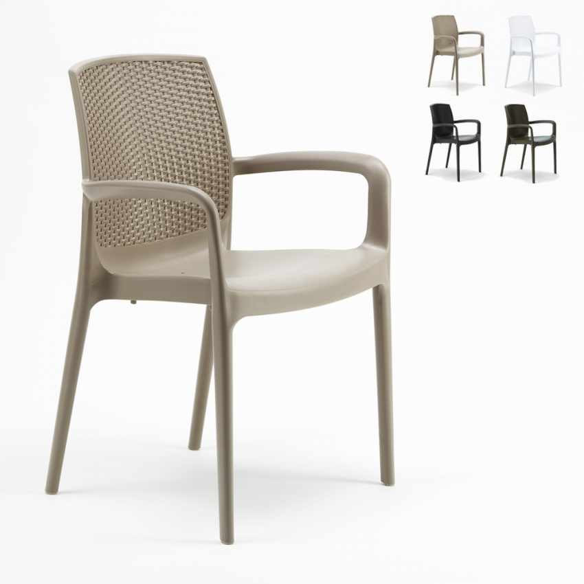 Sedie da giardino con braccioli in polyrattan Rosa | Casamati